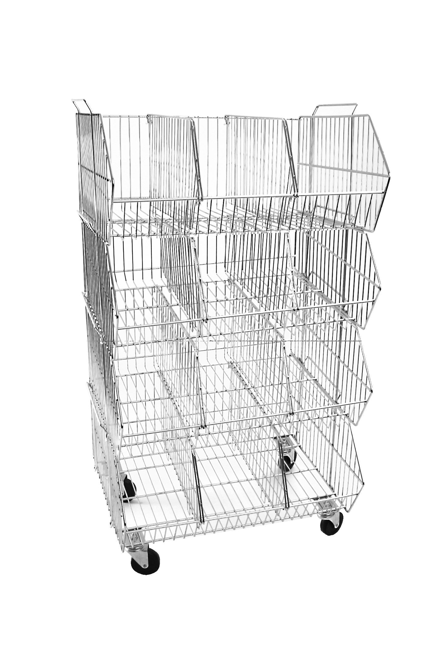 Four Tier Stacking Basket Rack | Eddie's Hang-Up Display Ltd.