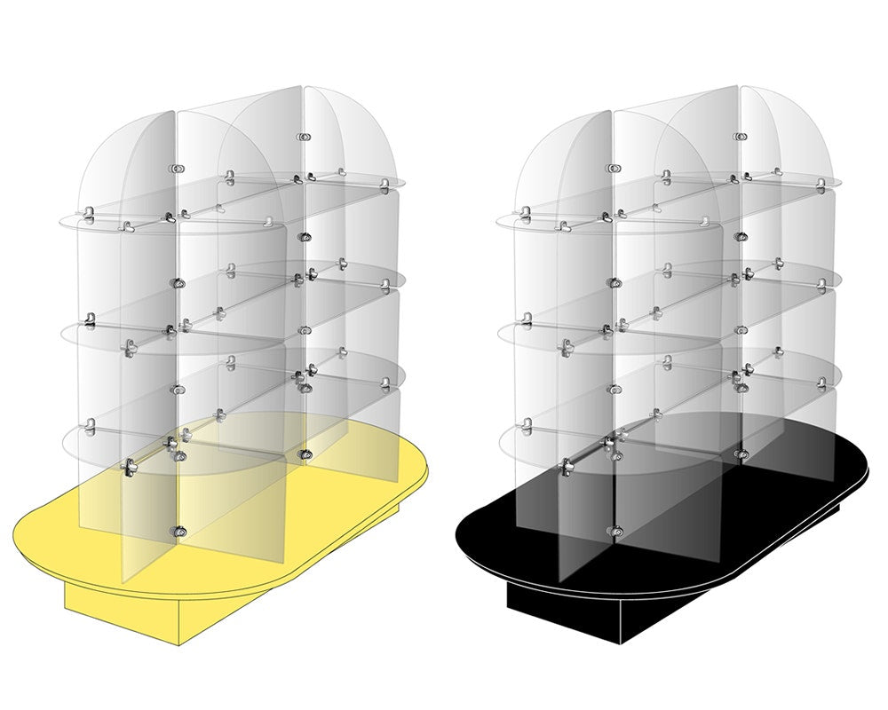 Oval Glass Shelving Unit | Retail Display