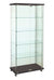 Frameless Glass Display Case Cabinet | 4 Shelf Tower | Laminate Accents - Eddie's Hang-Up Display Ltd.