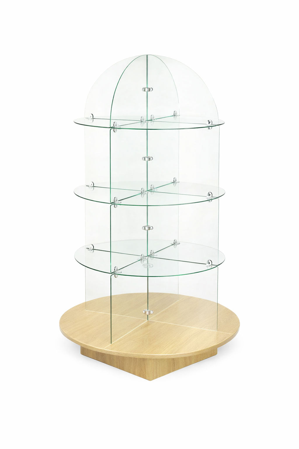 Rotating Glass Towers - Eddie's Hang-Up Display Ltd.