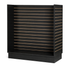 black laminate slatwall display on a white background