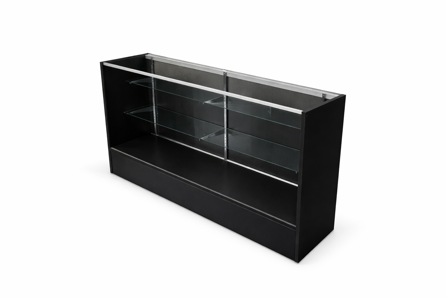 Retail Counter & Glass Display Case Combo | 2 Shelves - Eddie's Hang-Up Display Ltd.