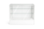 White display cabinet with glass shelves on a white background