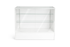 White display cabinet with glass shelves on a white background
