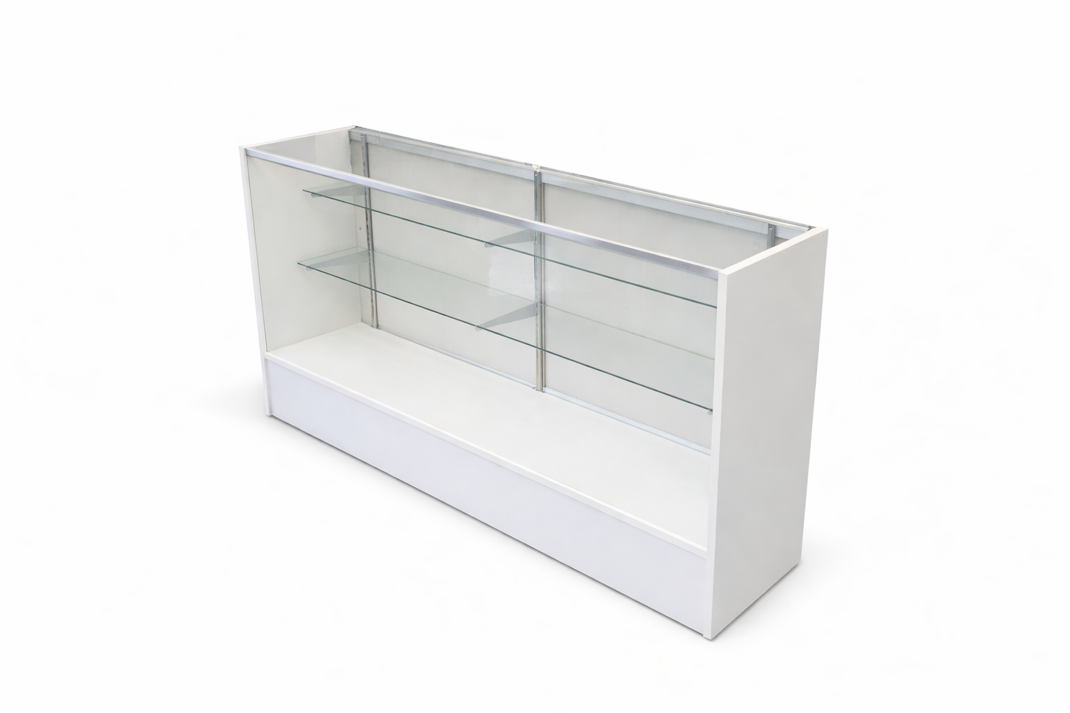 Retail Counter & Glass Display Case Combo | 2 Shelves - Eddie's Hang-Up Display Ltd.