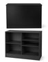 Black cashwrap with multiple shelves on a white background