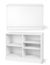 White cashwrap with multiple shelves on a white background