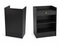 Black cabinet with a drawer and shelves on a white background