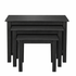 Set of three black nesting tables on a white background