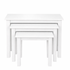 Set of four white nesting tables on a white background