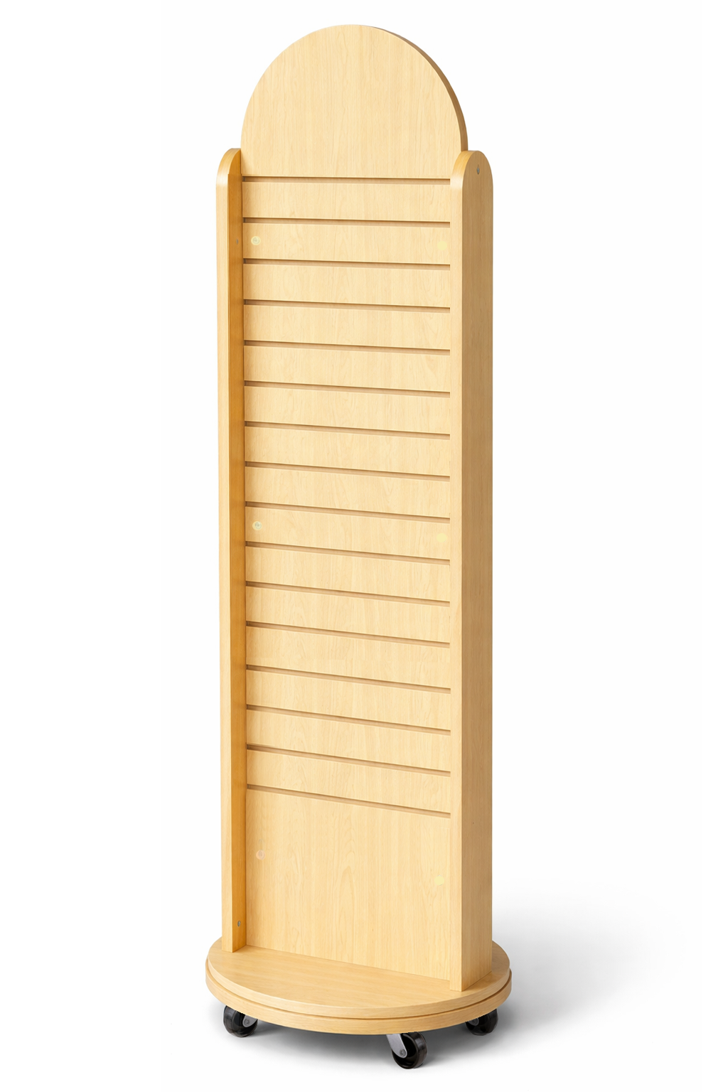 maple laminate display spinner on a white background