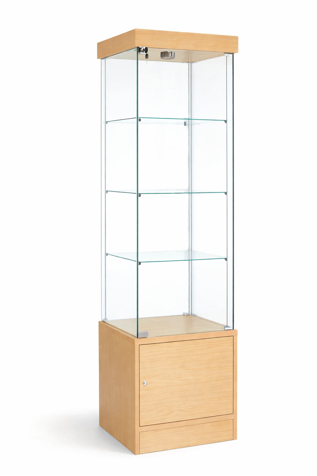 Glass Display Case Tower | Single Wide | LED Lights - Eddie's Hang-Up Display Ltd.