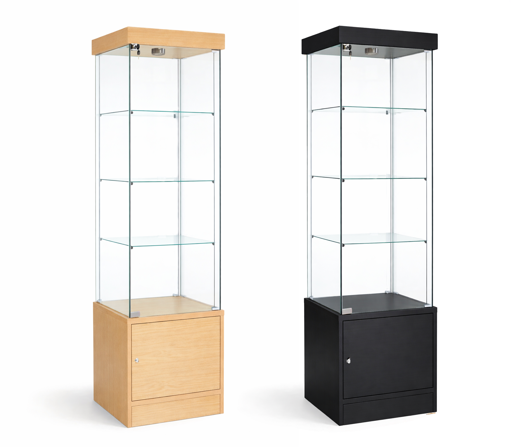 Glass Display Case Tower | Single Wide | LED Lights - Eddie's Hang-Up Display Ltd.