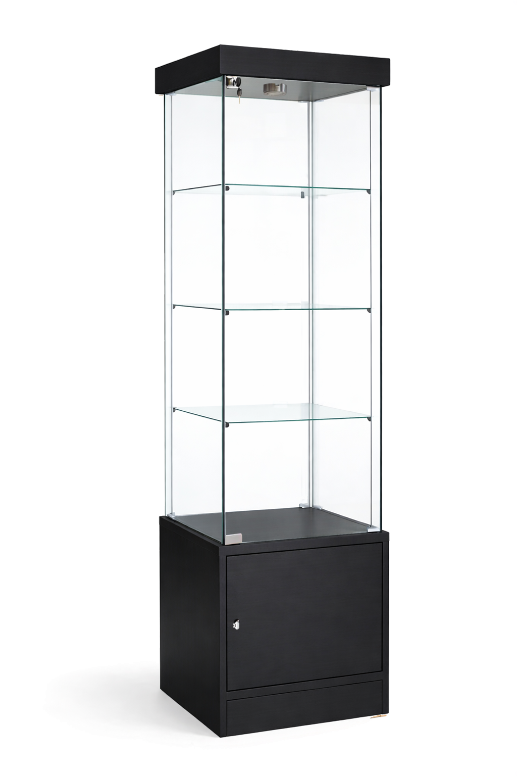 Glass Display Case Tower | Single Wide | LED Lights - Eddie's Hang-Up Display Ltd.