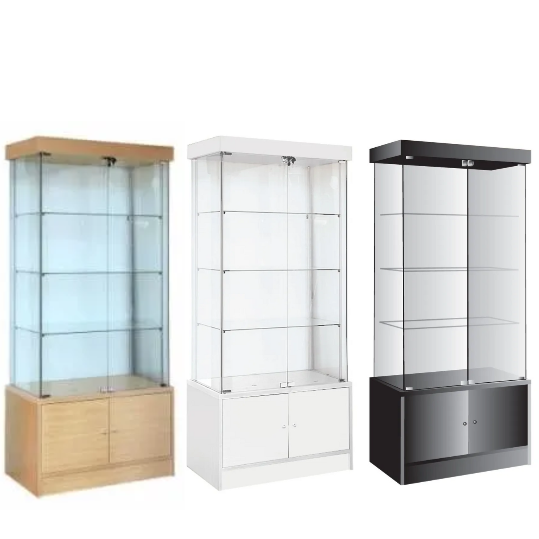 Glass Display Case Cabinet | Double Wide | LED Lights