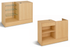 Two wooden furniture pieces on a white background