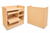 Wooden desk with drawers and a cabinet on a white background