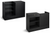 Two black storage units on a white background