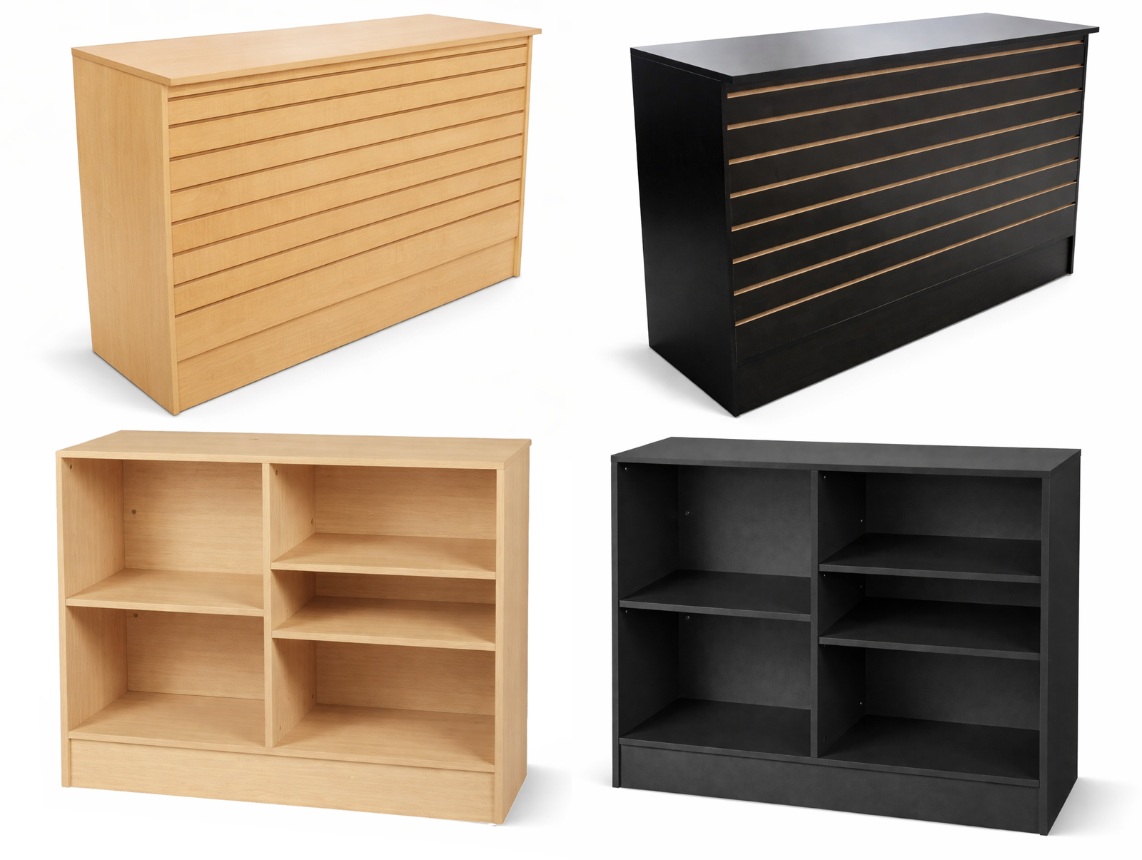 Retail Counter Cash Wrap with Slatwall Front - Eddie's Hang-Up Display Ltd.