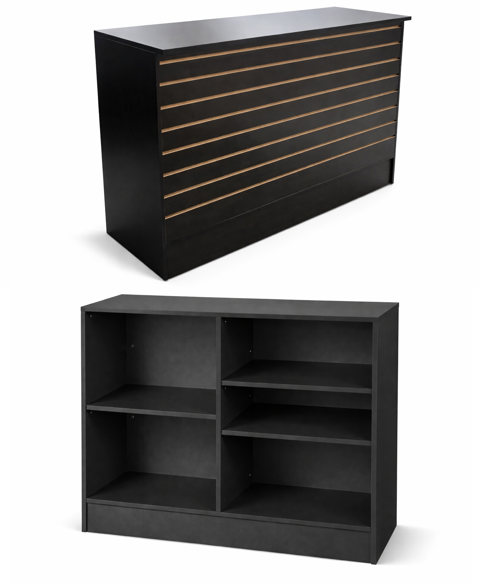 Retail Counter Cash Wrap with Slatwall Front - Eddie's Hang-Up Display Ltd.