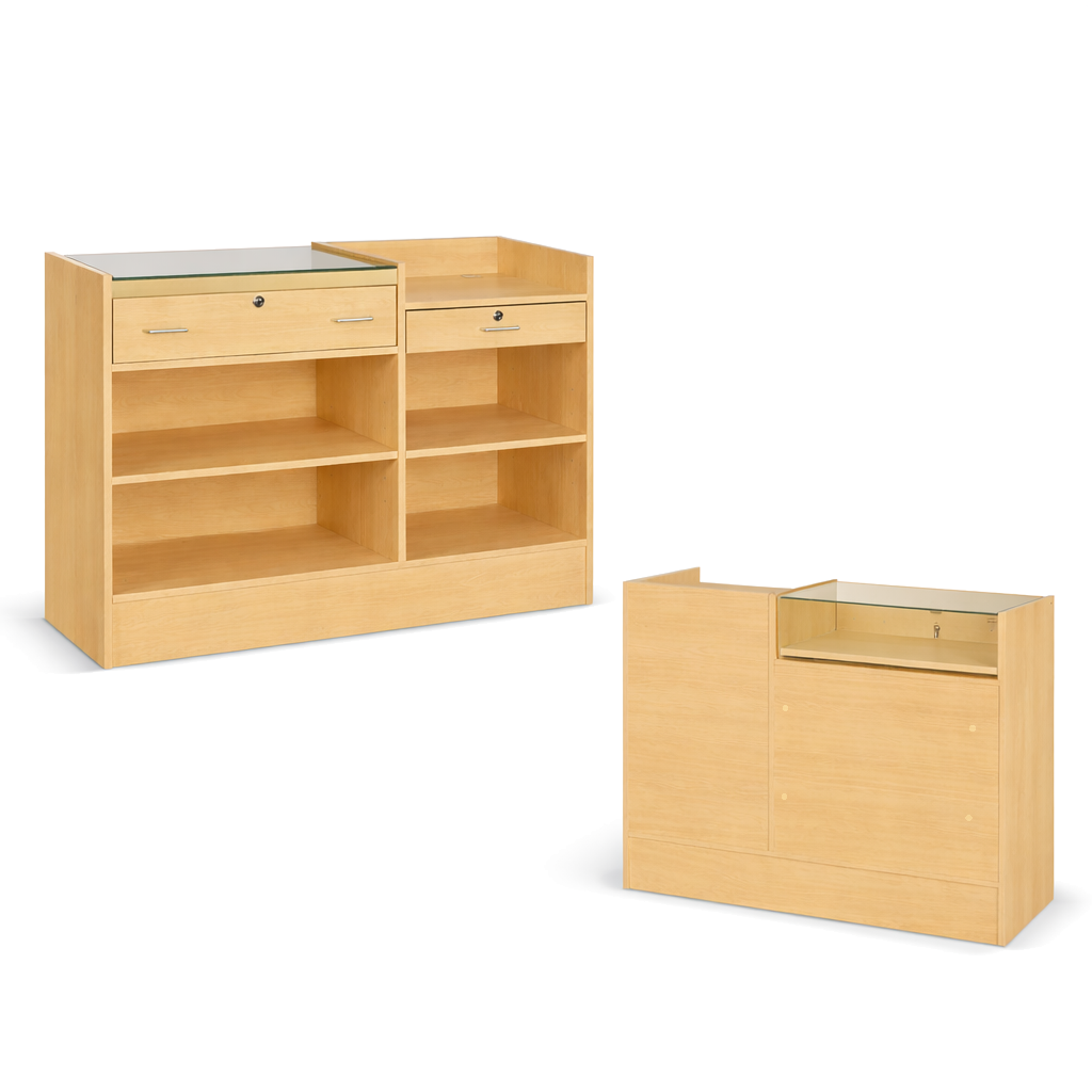 Cash Stand Counter & Jewellery Display Case Combo | 48” - Eddie's Hang-Up Display Ltd.