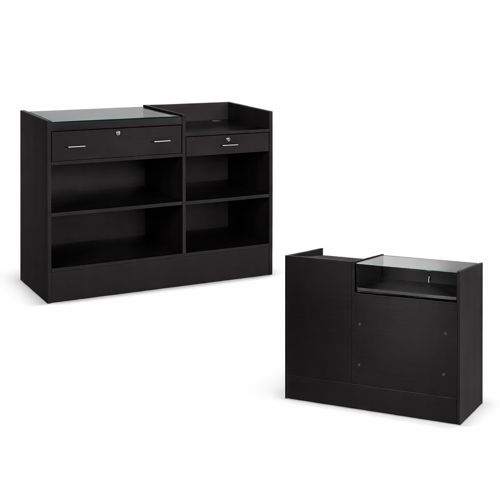 Cash Stand Counter & Jewellery Display Case Combo | 48” - Eddie's Hang-Up Display Ltd.