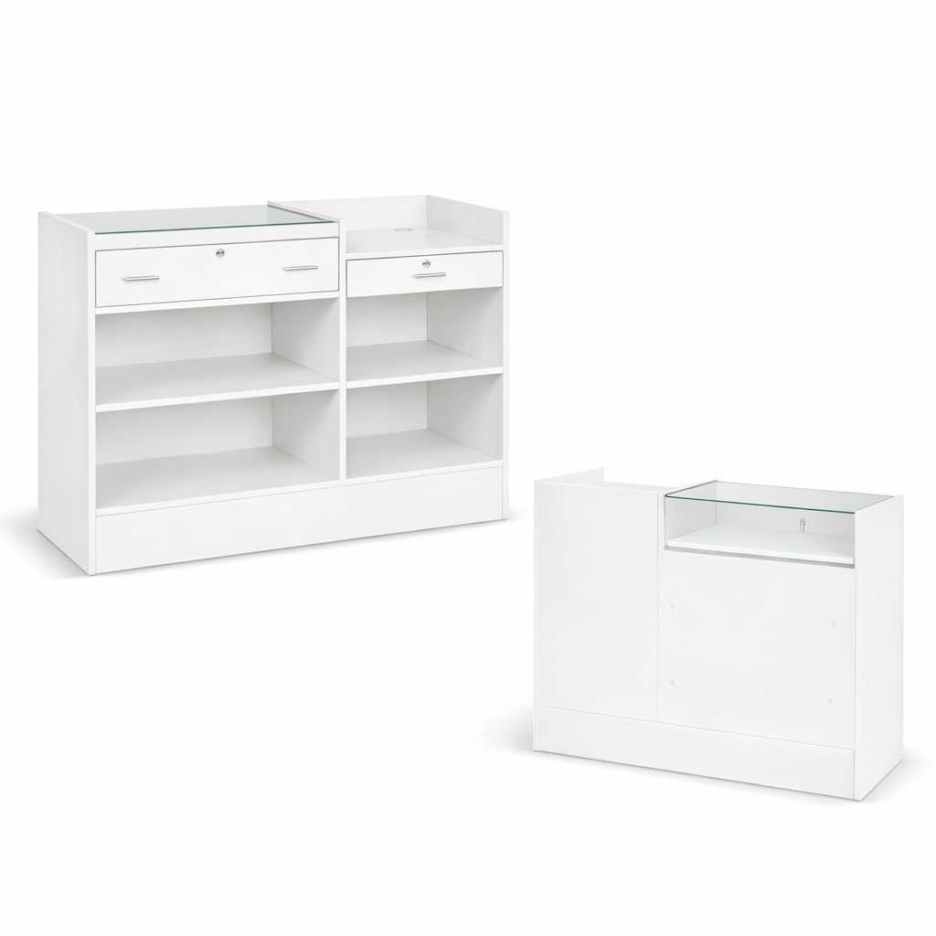 Cash Stand Counter & Jewellery Display Case Combo | 48” - Eddie's Hang-Up Display Ltd.