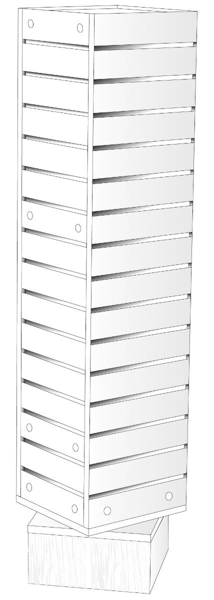 Rotating Slatwall Towers - Eddie's Hang-Up Display Ltd.