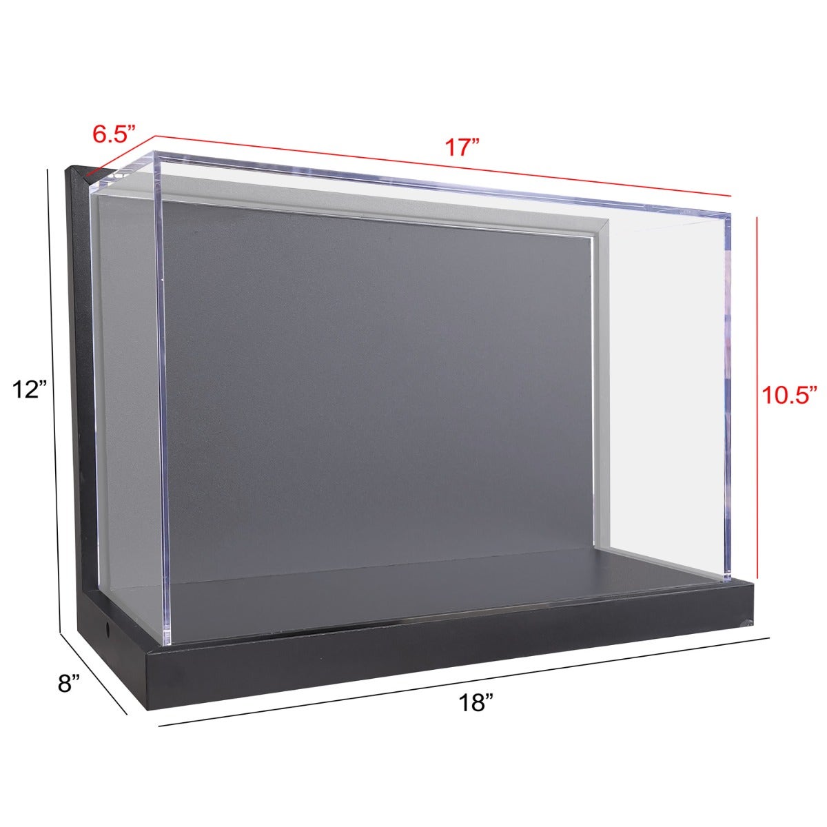Wall Mounted Display Case | Secured Acrylic Top | 18