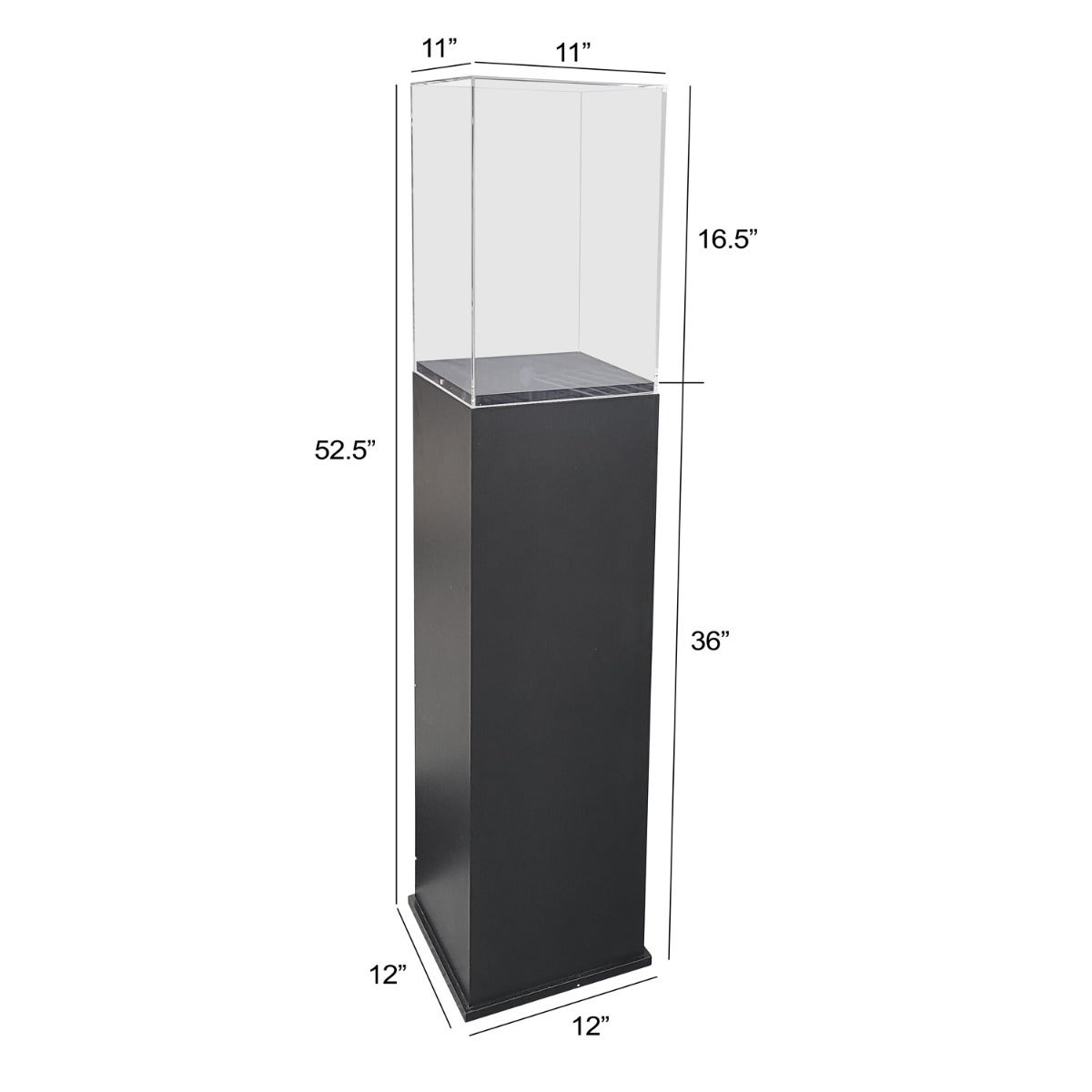 Pedestal Display Case | Locking Acrylic Top | Black Laminate - Eddie's Hang-Up Display Ltd.