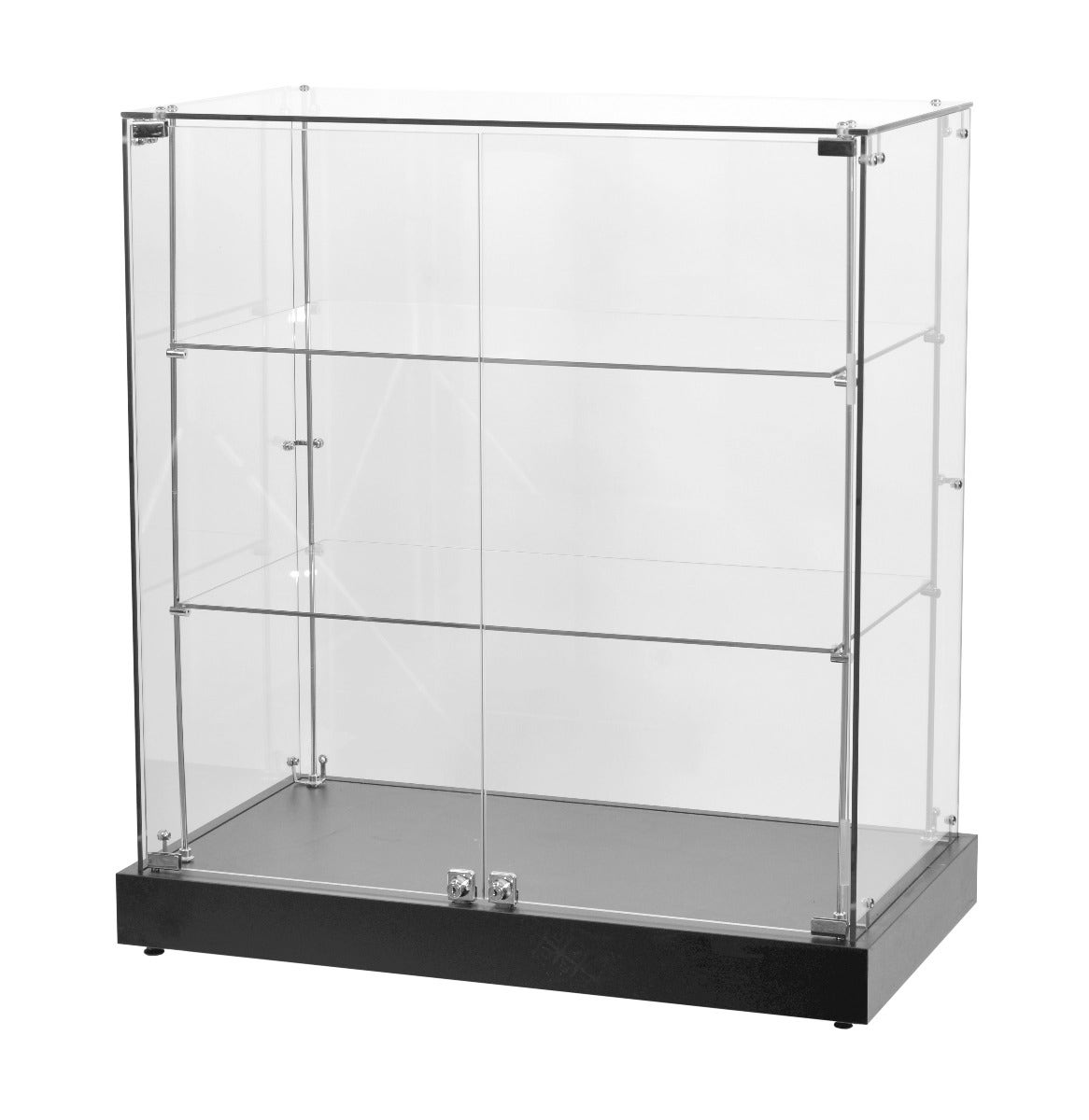 Frameless Glass Display Case & Retail Cash Counter | Two Shelf