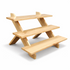 3 tier wooden riser on a white background