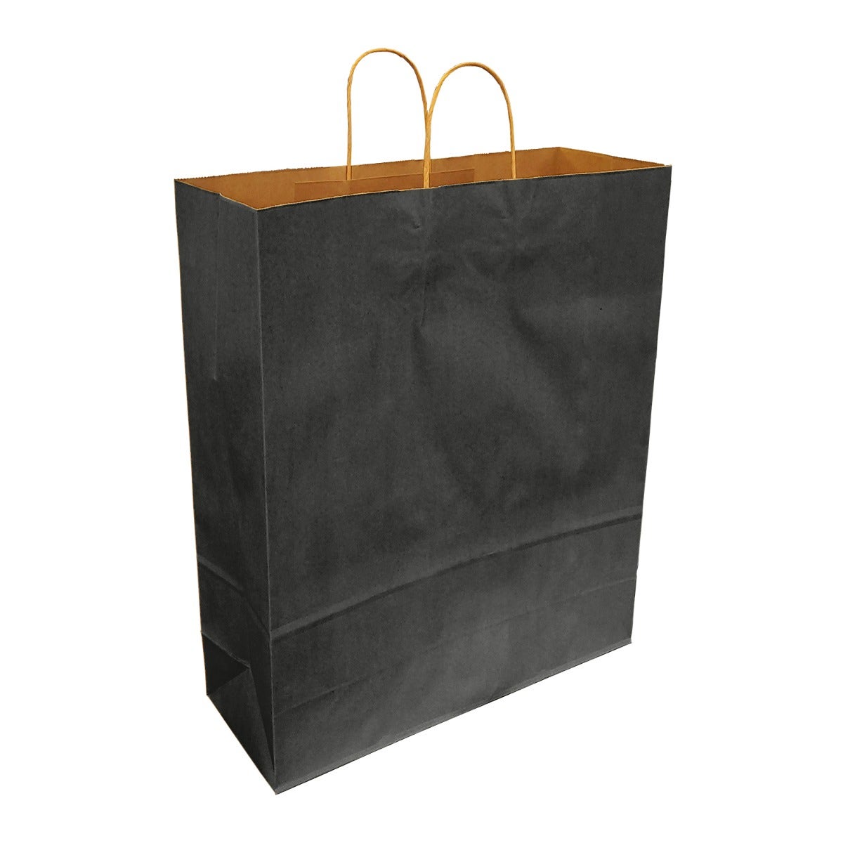 Black 100% Recycled Kraft Paper Bags With Handles - Eddie's Hang-Up Display Ltd.