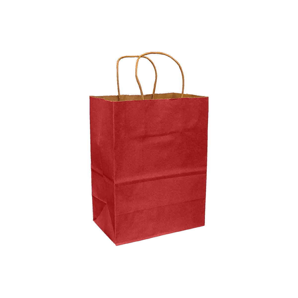 Scarlet Red 100% Recycled Kraft Paper Bags With Handles - Eddie's Hang-Up Display Ltd.