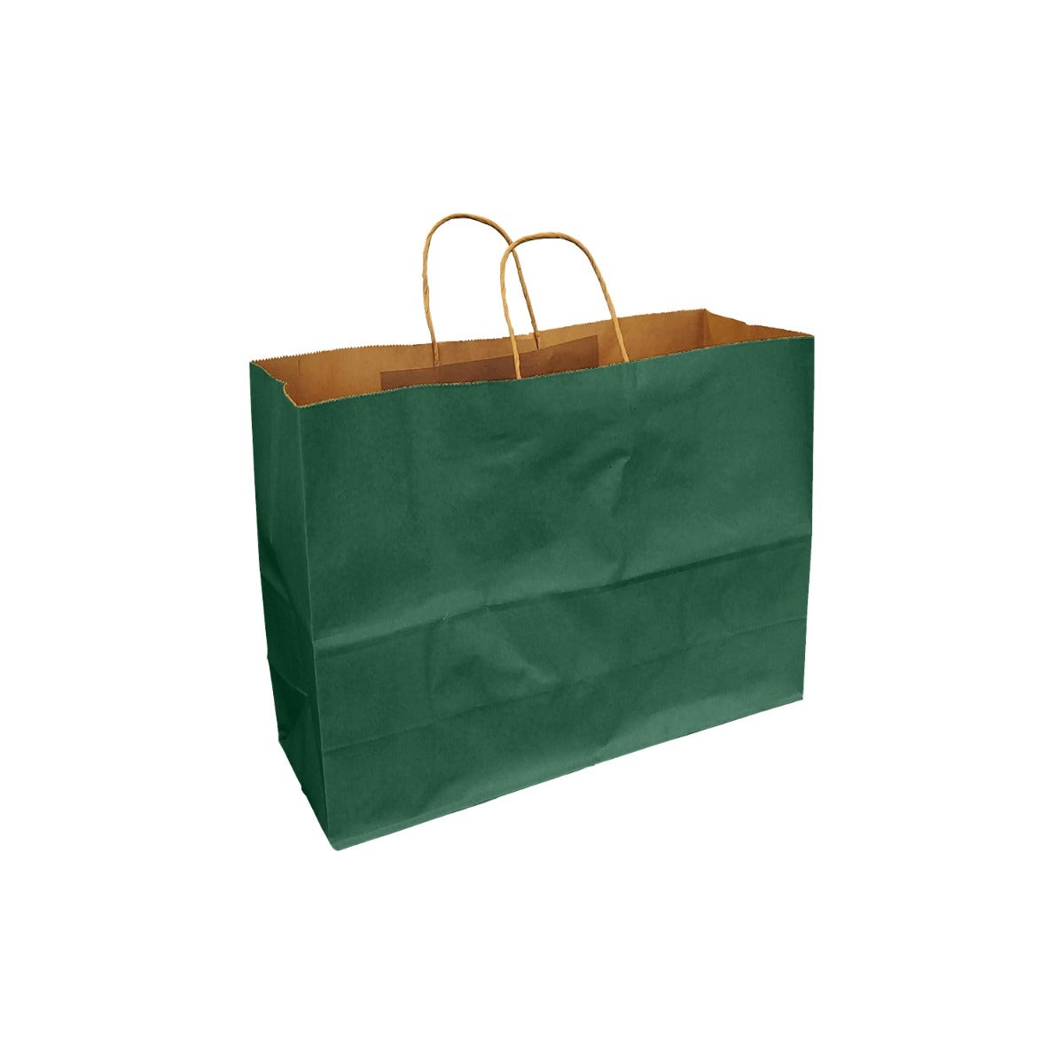 Forest Green 100% Recycled Kraft Paper Bags With Handles - Eddie's Hang-Up Display Ltd.