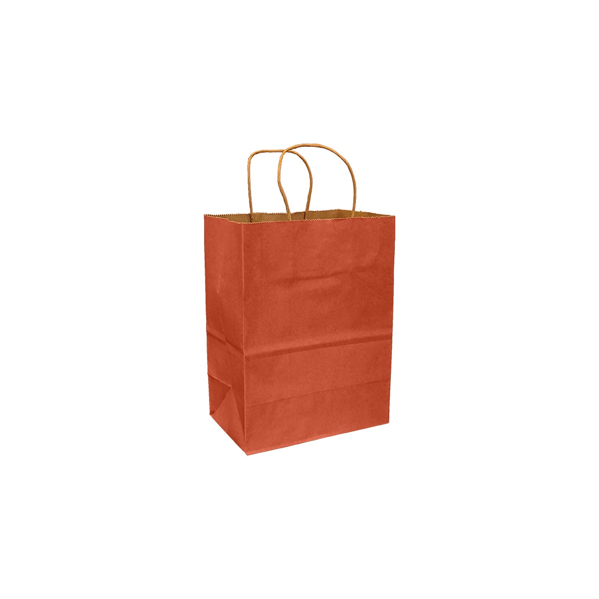 Terra Cotta Orange 100% Recycled Kraft Paper Bags With Handles - Eddie's Hang-Up Display Ltd.