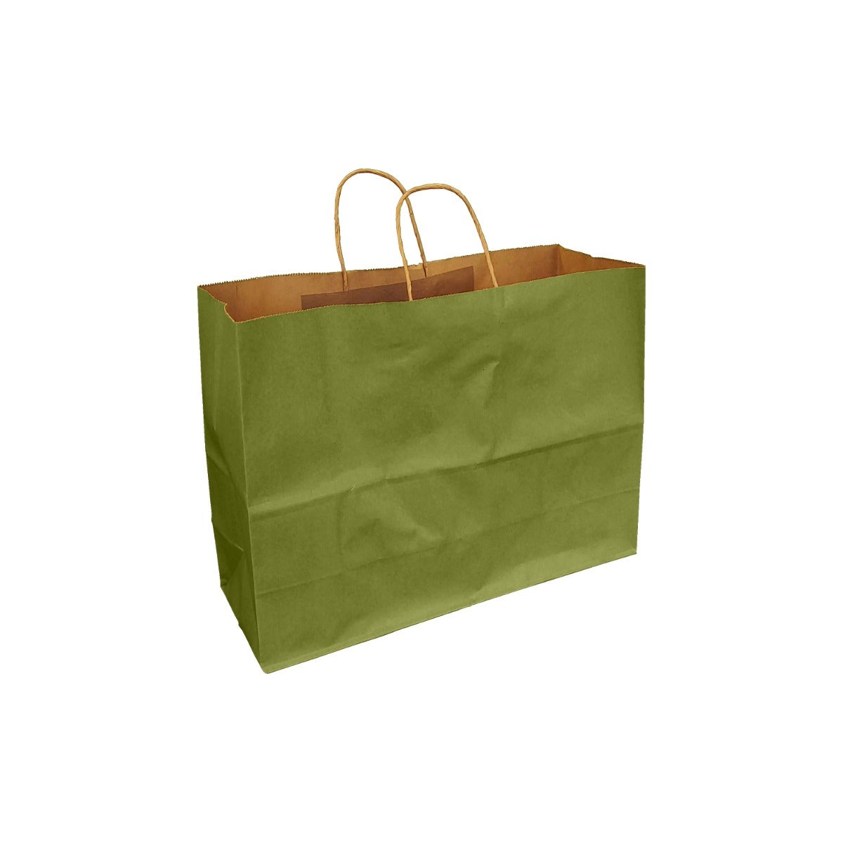 Leaf Green 100% Recycled Kraft Paper Bags With Handles - Eddie's Hang-Up Display Ltd.