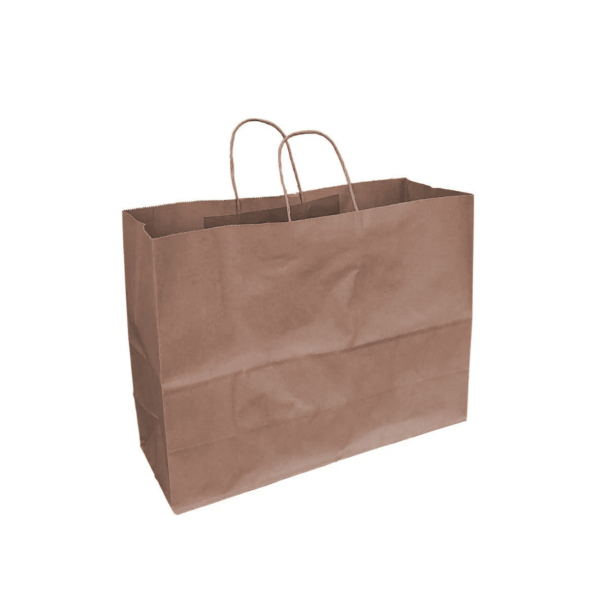 Sacs à provisions en papier 100 % recyclé | Brun kraft | Poignées en papier torsadées