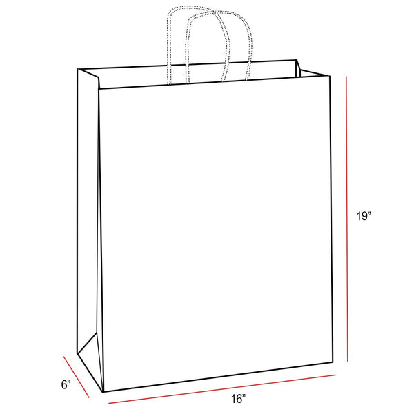 100% Recycled Paper Shopping Bags | Kraft Brown | Twisted Paper Handles - Eddie's Hang-Up Display Ltd.