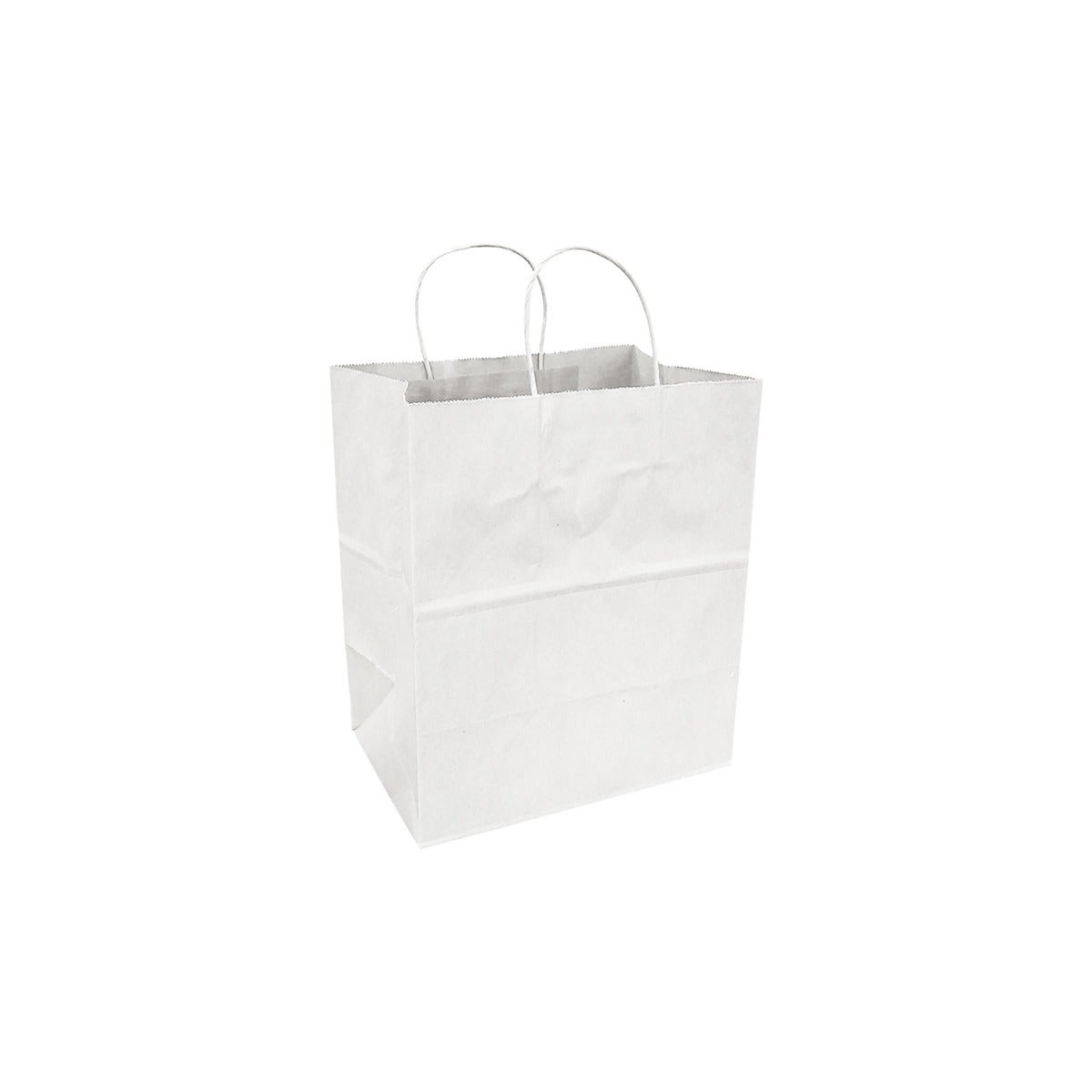 50% Recycled Paper Shopper Bags | Kraft White | Twisted Paper Handles - Eddie's Hang-Up Display Ltd.
