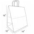 100% Recycled Kraft Paper Grocery Bag | Twisted Paper Handles | 14" x 10" x 16" | Case of 200
