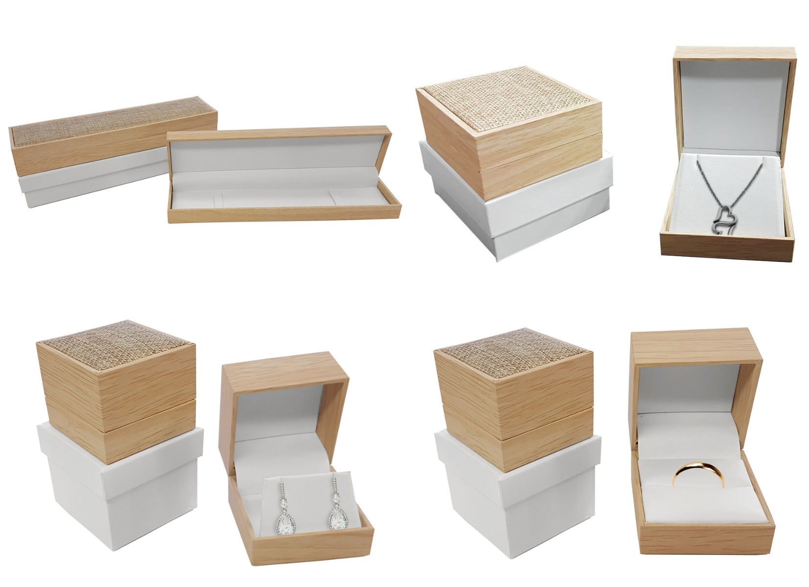 Hinged Jewellery Boxes | Natural Wood Pattern