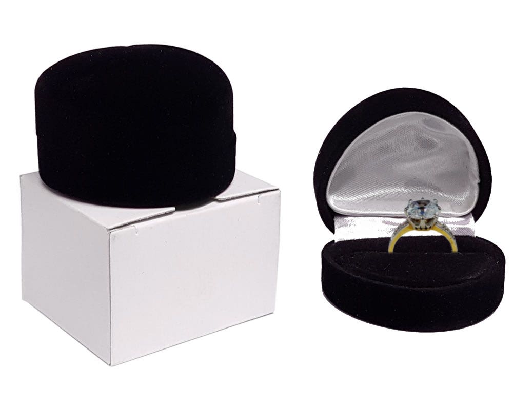 Ring Box | Heart Shaped Velour Box