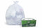 Bag of industrial liners with a box labeled 'Industrial Liners' on a white background