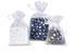 Organza bags with stars on a white background