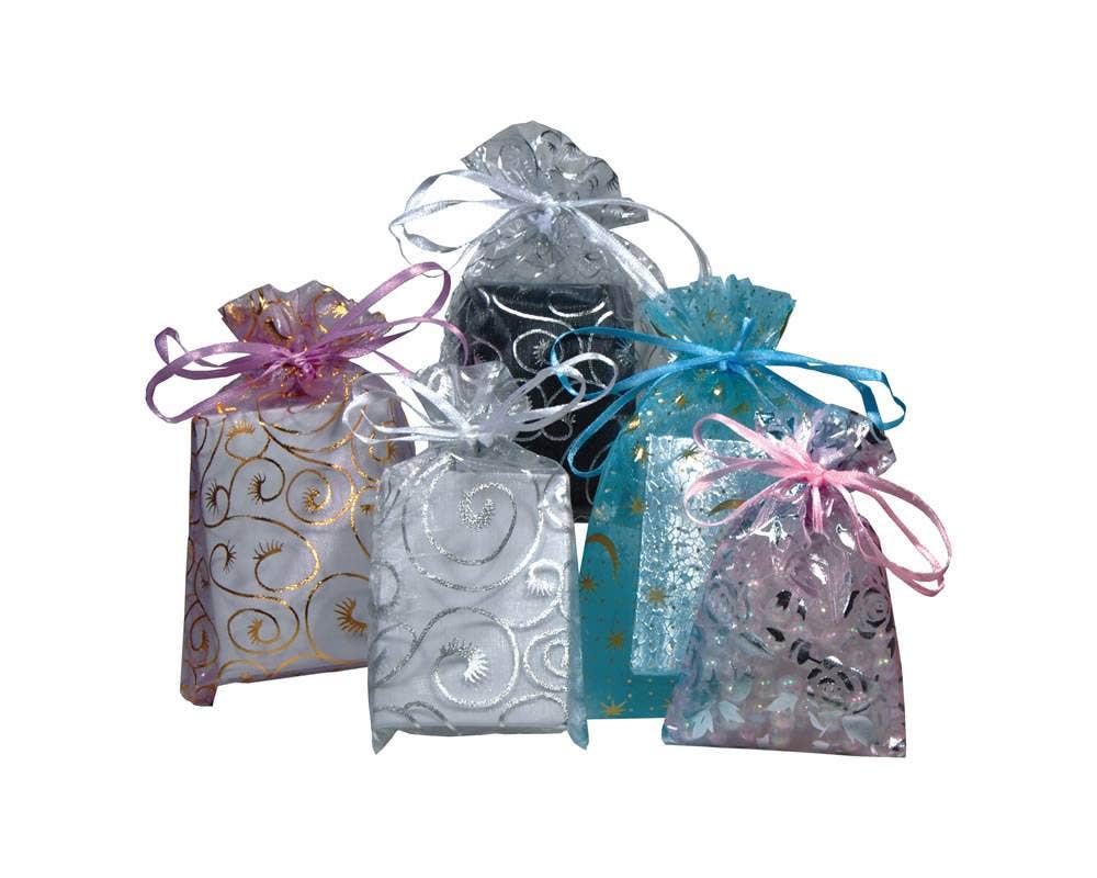 Organza Bags | Patterns| Assorted Colours - Eddie's Hang-Up Display Ltd.