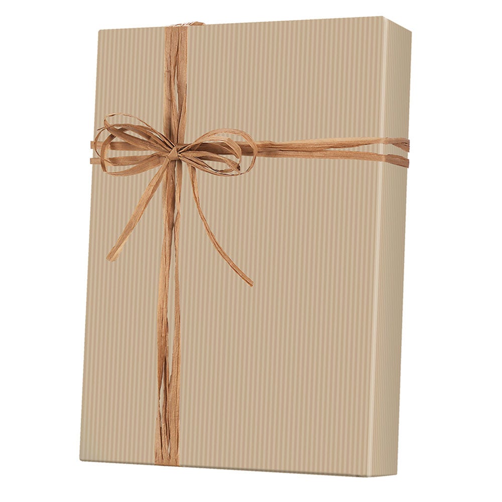 Pinstripe On Kraft Gift Wrap