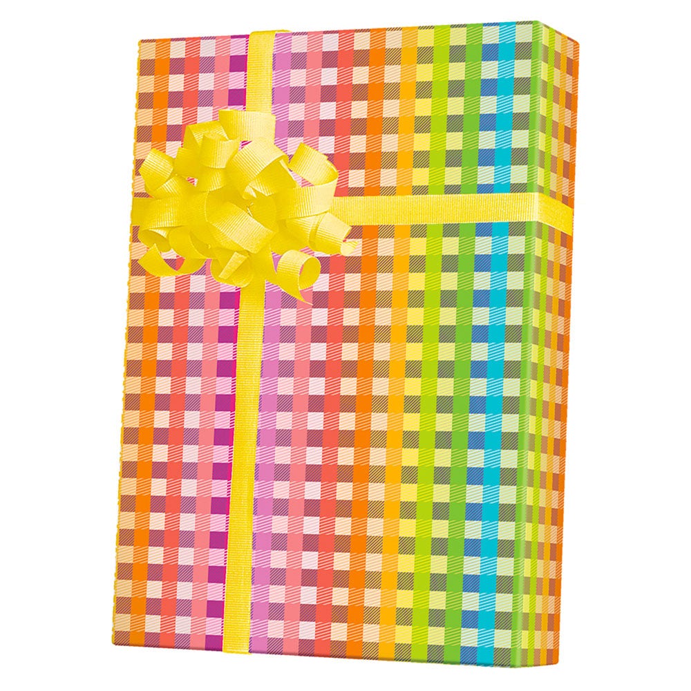 Rainbow Gingham Gift Wrap