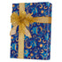 Blue  & Gold Stars and Swirls Gift Wrap