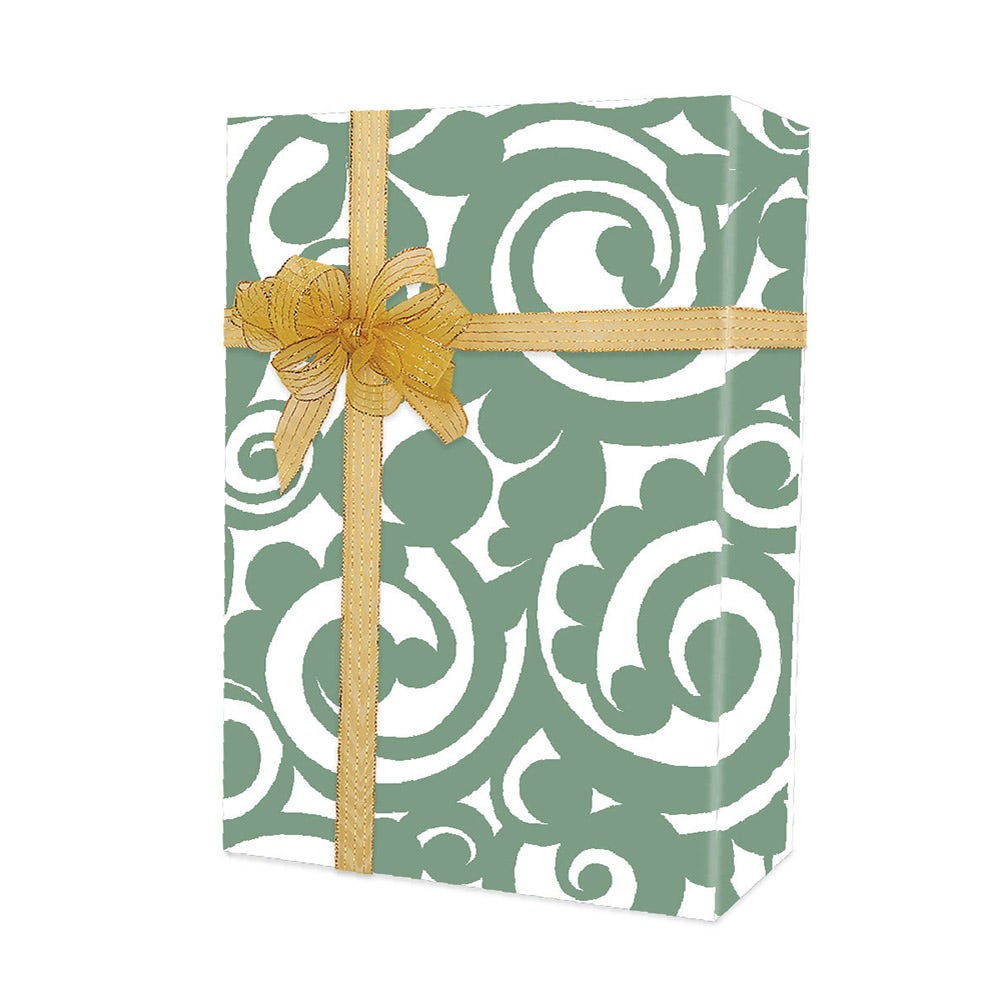 Sage Scroll Gift Wrap| 24" x 100' - Eddie's Hang-Up Display Ltd.